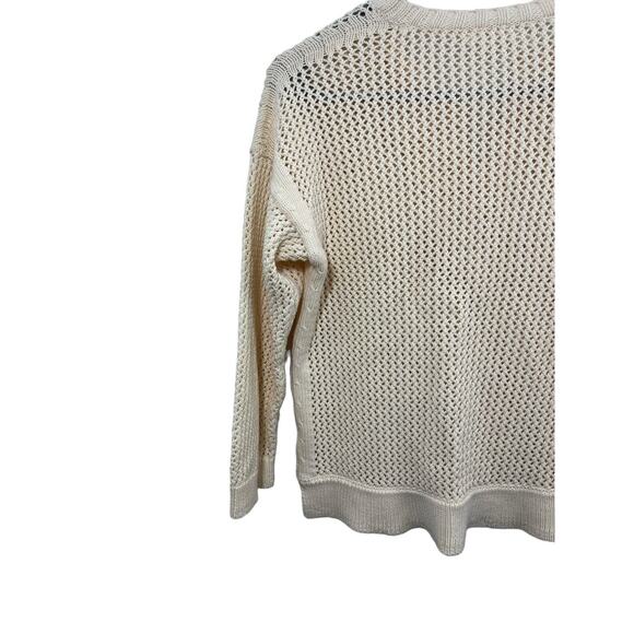 J.crew Crewcuts Cream Cotton Sweater 12 Girls Ivory Pullover Vneck Summer - Picture 6 of 6